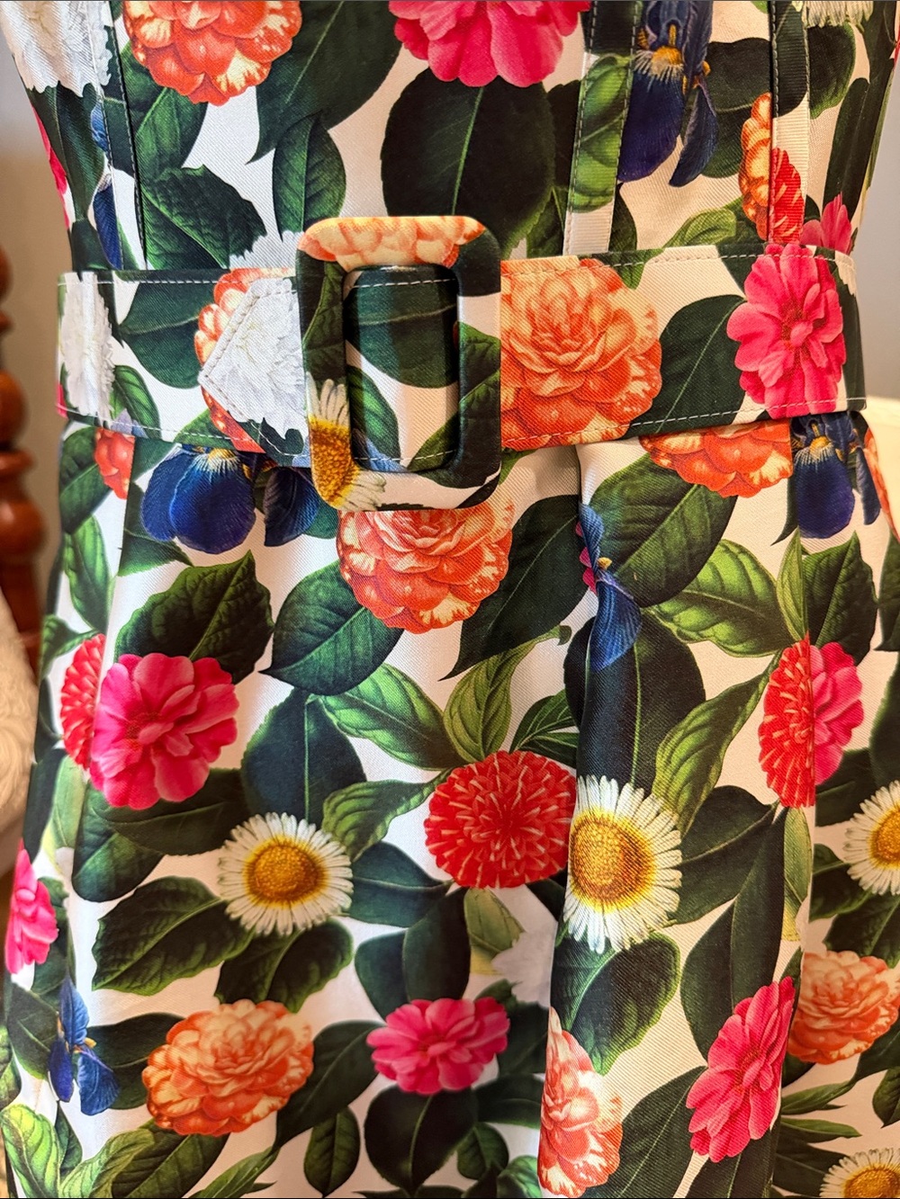 Oscar de la Renta Floral Belted Midi Dress - Picture 4 of 7